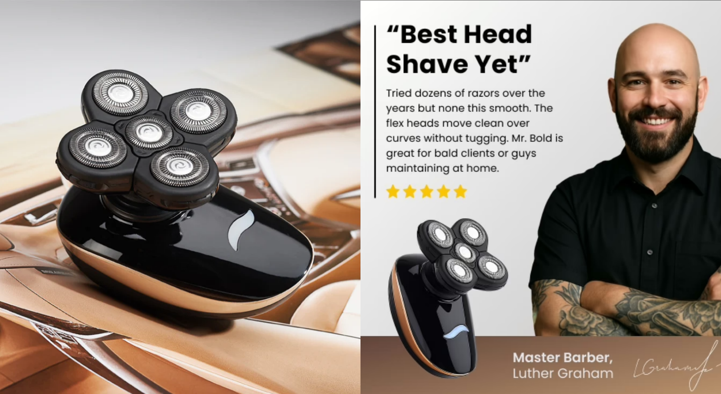 Mr. Bold Pro shaver and grooming attachments